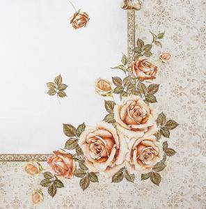 «Скатерть "Корейская роза" 140*180 см., кремовый, 100% хлопок, твилл» - фото 1