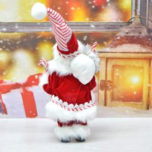 «Сувенир Дед Мороз 30см с веткой и леденцом (без музыки)» - фото 1