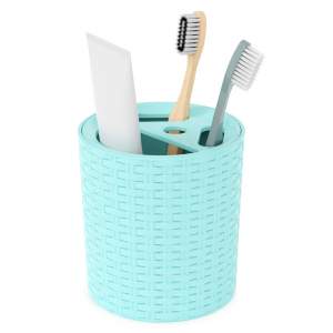 «Подставка для зубных щёток "Плетёнка" (голубая)» - фото 2