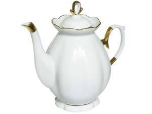 «Чайник 1000мл форма Елена Белый с золотом 1788» - фото 1