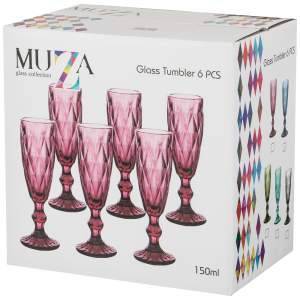 «Набор бокалов для шампанского 6шт 150мл Ромбо, серия Muza color розовый» - фото 1