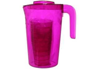«Набор 5 предметов Кувшин 1,8л, 4 стакана 0,3л Люмици (розовый прозрачный)» - фото 1