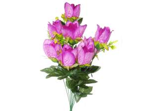 Купить Цветы искусственные Роза 55см 9 цветков