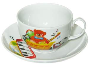 «Чашка чайная с блюдцем 210мл Любимые игрушки Янтарь» - фото 1