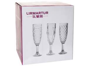 «Набор бокалов для шампанского 6шт 188мл бежевое стекло (82186)» - фото 2