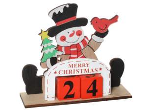 Купить Вечный календарь, деревянный "Снеговик", 15*13*5см