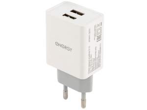 Купить Зарядное устройство сетевое Energy ET-22, 2 USB разъёма, 2,1А (белый)