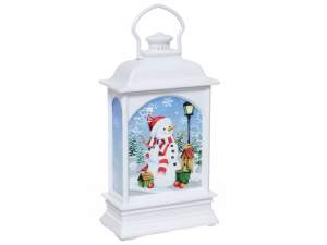 Купить Лампа новогодняя с подсветкой "Снеговичок" 12,5*6,5см белая