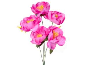 Купить Цветы искусственные Роза 35-40см 5 цветков 600190
