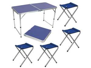 Купить Набор складной стол и четыре стула "Пикник" CHO-150-E синий
