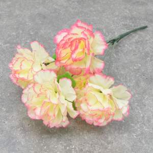 «Цветы искусственные Гвоздика бело-розовая 6 цветков 32см» - фото 1