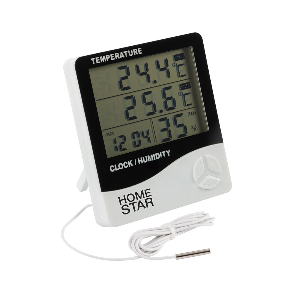 Термометр-гигрометр цифровой HOMESTAR HS-0109 с выносным датчиком код .