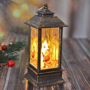 «Лампа новогодняя с подсветкой "Дед Мороз в лесу" 12*5,5см, бронза» - фото 1