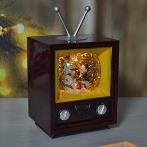«Фонарь - лампа с подсветкой "Новогодний телевизор" 12,5*12,5*21см» - фото 1