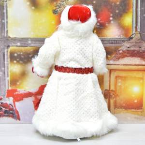 «Сувенир "Дед Мороз" 50см в белой шубе (без музыки, с отделением под конфеты/подарок)» - фото 1