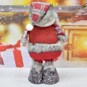«Сувенир "Дед Мороз" 35-50см серо-красный, телескопические ноги» - фото 1