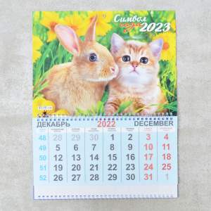 «Календарь подвесной 30*70см Символ Года 2023 Кролик в ассортименте» - фото 1