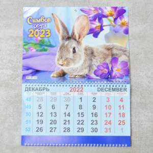 «Календарь подвесной 30*70см Символ Года 2023 Кролик в ассортименте» - фото 3
