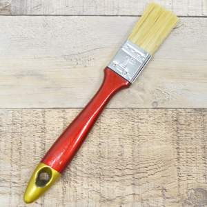 Купить Кисть плоская 1,0" 25мм деревянная красная ручка, белая искусственная щетина