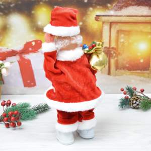 «Сувенир "Дед Мороз" музыкальный 28см, в красной шубе с колпаком (работает от 3*АА)» - фото 1