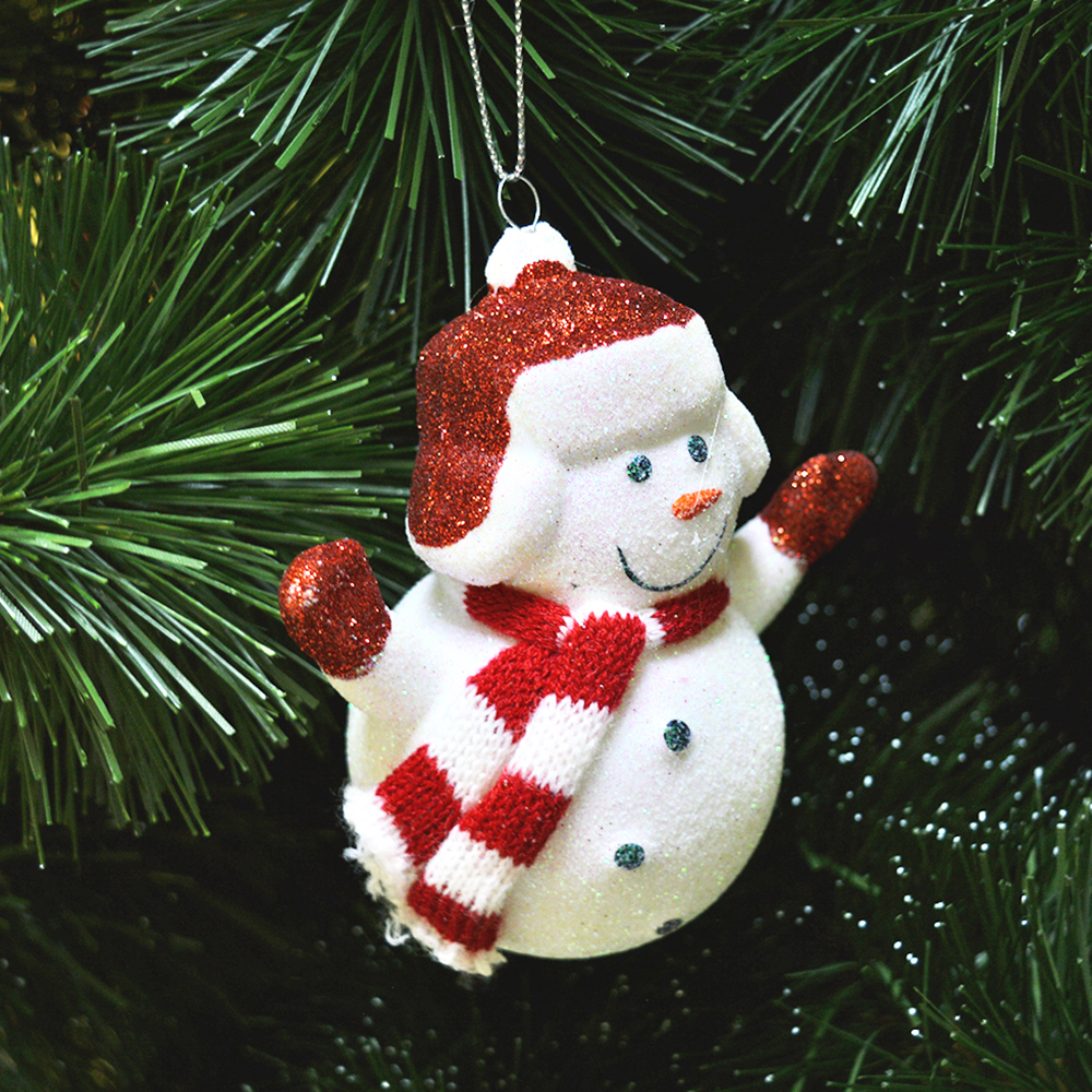 Новогоднее украшение на елку снеговик с табличкой 