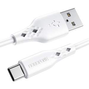 «Кабель для мобильных устройств USB/MicroUSB Borofone BX48, 1м, 2,4А, ПВХ, белый» - фото 1