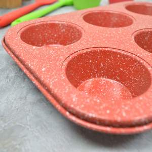 «Набор для выпечки кексов 3 предмета: форма 6 ячеек, силиконовая кисточка, силиконовая лопатка» - фото 3