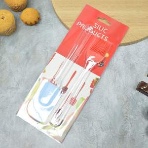 «Набор кухонных принадлежностей силиконовый с акриловыми ручками: лопатка+кисточка, 24*5см/21*4см, NN» - фото 3