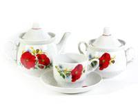 Купить Чайный сервиз 14 предметов форма Кирмаш Маки красные